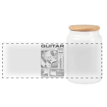 Guitariste Guitariste Rock Musicien streetwear - Boîte à biscuits avec couvercle en bois - blanc - Devant