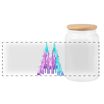 Confetti in the heart of Cologne Carnival Carnival - Panoramic Cookie Jar with Wooden Lid - white - Front
