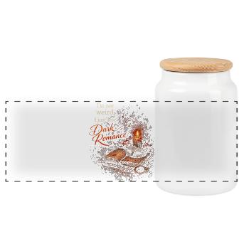 Dark Romance I'm Not Weird Just Love Dark Romance - Panoramic Cookie Jar with Wooden Lid - white - Front