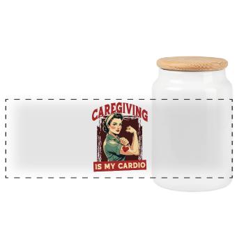 Nurse, geriatric care - Panoramic Cookie Jar with Wooden Lid - white - Front