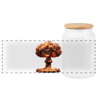 The power of atoms - Panoramic Cookie Jar with Wooden Lid - white - Front