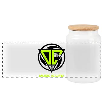 OLI CAPP - MUSIC IS LIFE LOGO - Boîte à biscuits avec couvercle en bois - blanc - Devant