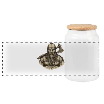 Wikinger Viking Legende Seemann Odin Rabe Kämpfer - Panorama Keksdose mit Holzdeckel - Weiß - Vorne