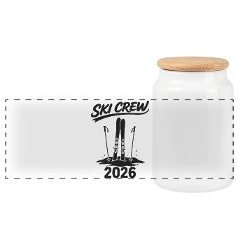 SKI CREW Winter holiday and après-ski outfit - Panoramic Cookie Jar with Wooden Lid - white - Front