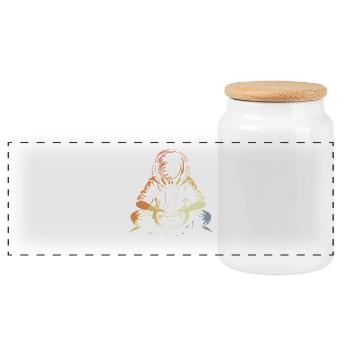 Gamer - Panoramic Cookie Jar with Wooden Lid - white - Front