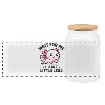 Axolotl disant un mème Humour Petites jambes drôles - Boîte à biscuits avec couvercle en bois - blanc - Devant
