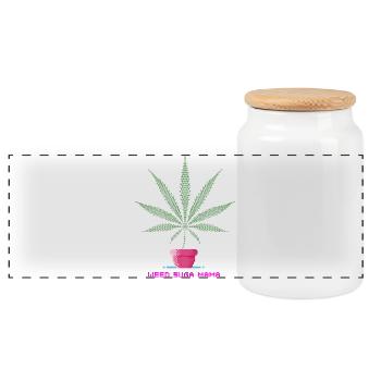 Weed Suga Mama - Panoramic Cookie Jar with Wooden Lid - white - Front