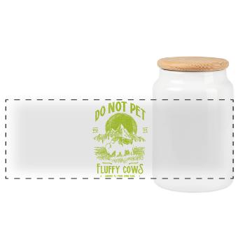 Les bisons vintage ne caressent pas les vaches duveteuses Bizons drôles - Boîte à biscuits avec couvercle en bois - blanc - Devant
