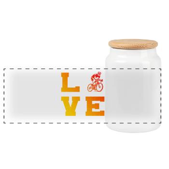 Road Bike Vibes pour vélo de route - Boîte à biscuits avec couvercle en bois - blanc - Devant