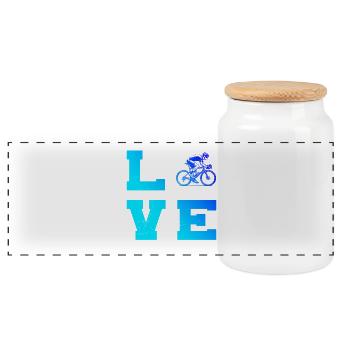 Motif emblématique du vélo de route - Boîte à biscuits avec couvercle en bois - blanc - Devant