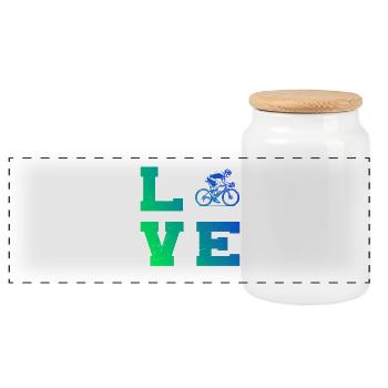 Motif nouveau vélo de route pour vélo de route - Boîte à biscuits avec couvercle en bois - blanc - Devant