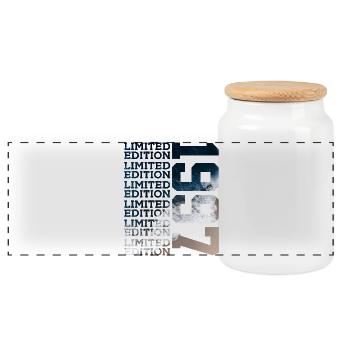 LIMITED EDITION 1997 29 YEARS 29TH BIRTHDAY - Panoramic Cookie Jar with Wooden Lid - white - Front