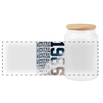 LIMITED EDITION 1986 40 YEARS 40TH BIRTHDAY - Panoramic Cookie Jar with Wooden Lid - white - Front