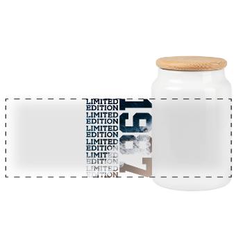 LIMITED EDITION 1987 39 JAHRE 39. GEBURTSTAG - Panorama Keksdose mit Holzdeckel - Weiß - Vorne
