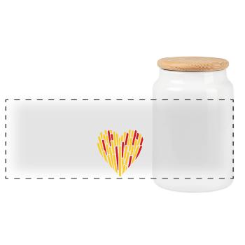 Belgische Liebhaber von Pommes Frites Herz - Panorama Keksdose mit Holzdeckel - Weiß - Vorne