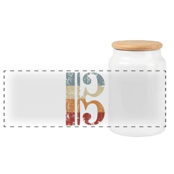 Clé d’alto, alto, alto, clé d’alto - Boîte à biscuits avec couvercle en bois - blanc - Devant