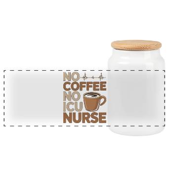 Infirmière en soins intensifs sans café, pas de réponse rapide Amoureuse du café - Boîte à biscuits avec couvercle en bois - blanc - Devant