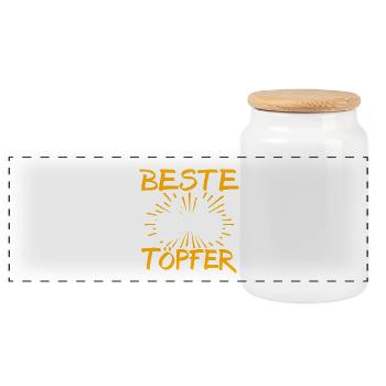 Töpfer Geschenkidee - Panorama Keksdose mit Holzdeckel - Weiß - Vorne