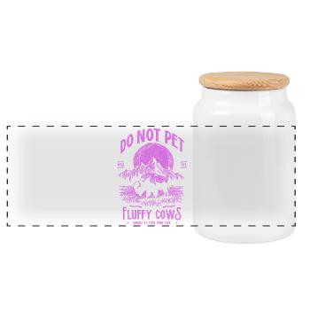 Les bisons vintage ne caressent pas les vaches duveteuses Bizons drôles - Boîte à biscuits avec couvercle en bois - blanc - Devant