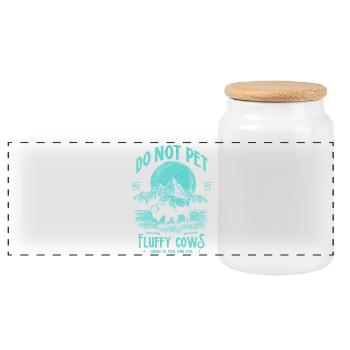 Les bisons vintage ne caressent pas les vaches duveteuses Bizons drôles - Boîte à biscuits avec couvercle en bois - blanc - Devant
