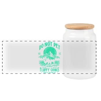 Les bisons vintage ne caressent pas les vaches duveteuses Bizons drôles - Boîte à biscuits avec couvercle en bois - blanc - Devant