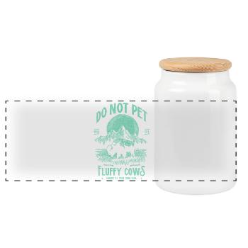Les bisons vintage ne caressent pas les vaches duveteuses Bizons drôles - Boîte à biscuits avec couvercle en bois - blanc - Devant