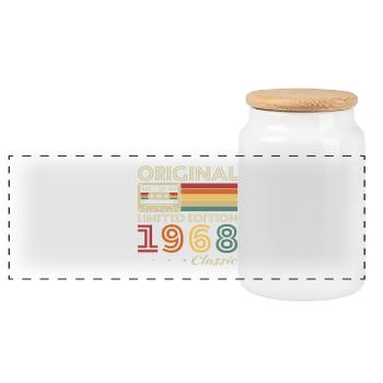 1968 Vintage Rétro Cadeau D’anniversaire - Boîte à biscuits avec couvercle en bois - blanc - Devant