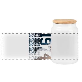 LIMITED EDITION 1974 52 YEARS 52ND BIRTHDAY - Panoramic Cookie Jar with Wooden Lid - white - Front