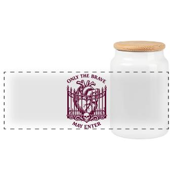 Seuls les courageux peuvent entrer - Clôture gothique avec cœur - Boîte à biscuits avec couvercle en bois - blanc - Devant