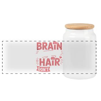 Chirurgie du cerveau : les cheveux s’en fichent - Boîte à biscuits avec couvercle en bois - blanc - Devant