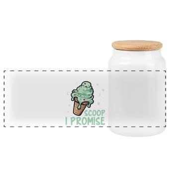 Frischer Minz-Schokoladenchip-Liebhaber Dessert-Liebhaber - Panorama Keksdose mit Holzdeckel - Weiß - Vorne