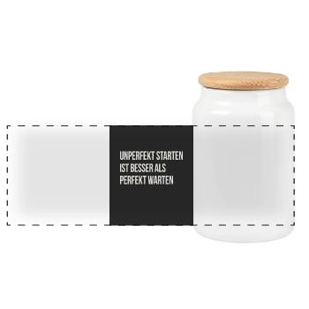 Commencer de façon imparfaite – mieux vaut que d’attendre parfaitement - Boîte à biscuits avec couvercle en bois - blanc - Devant