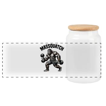 Massquatch Haltérophilie Sasquatch Drôle de Bigfoot - Boîte à biscuits avec couvercle en bois - blanc - Devant