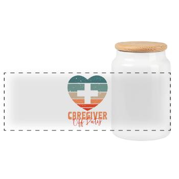 Pflegerin Pfleger Altenpflege Caregiver Off Duty - Panoramic Cookie Jar with Wooden Lid - white - Front