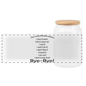 C’est un refus complet - Boîte à biscuits avec couvercle en bois - blanc - Devant