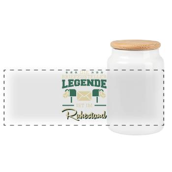 Pensioners THE RETIRED LETTER DELIVERY LEGEND - Panoramic Cookie Jar with Wooden Lid - white - Front