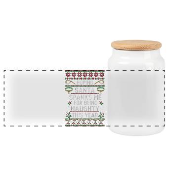 Punissez-moi pour mon comportement coquin – Una - Boîte à biscuits avec couvercle en bois - blanc - Devant