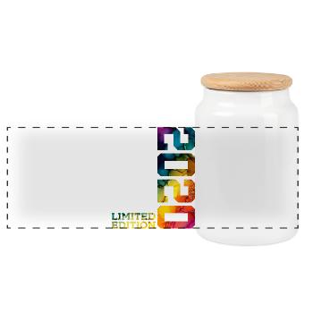 LIMITED EDITION 2020 6 JAHRE 6. GEBURTSTAG - Panorama Keksdose mit Holzdeckel - Weiß - Vorne