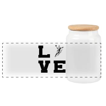 Handball Fans aufgepasst schlichtes Statement für - Panoramic Cookie Jar with Wooden Lid - white - Front