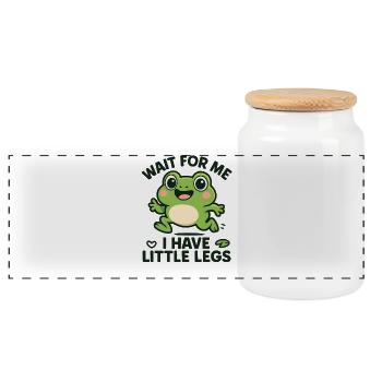 Frosch Spruch Humor Meme Humor Lustig Little Legs - Panorama Keksdose mit Holzdeckel - Weiß - Vorne