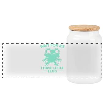 Frosch Spruch Humor Meme Humor Lustig Little Legs - Panorama Keksdose mit Holzdeckel - Weiß - Vorne