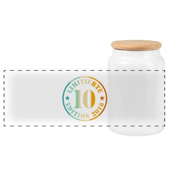 10. Geburtstag Limited Edition 10 Jahre Junge - Panorama Keksdose mit Holzdeckel - Weiß - Vorne