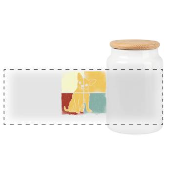 Chihuahua Chihuahueño Retro - Panoramic Cookie Jar with Wooden Lid - white - Front