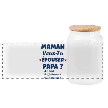 Mama, willst du Papa heiraten? - Panorama Keksdose mit Holzdeckel - Weiß - Vorne
