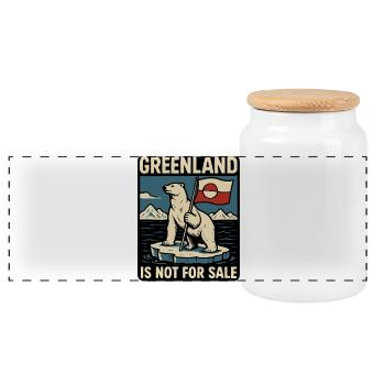 Le Groenland n’est pas à vendre - Boîte à biscuits avec couvercle en bois - blanc - Devant