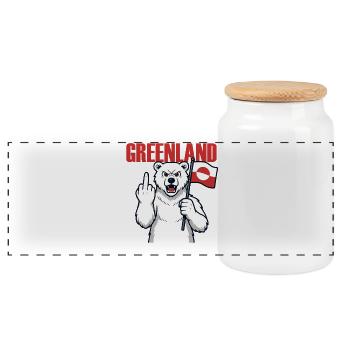 Le Groenland n’est pas à vendre - Boîte à biscuits avec couvercle en bois - blanc - Devant