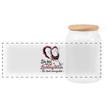 Tu es mon vin rouge fort préféré - Boîte à biscuits avec couvercle en bois - blanc - Devant