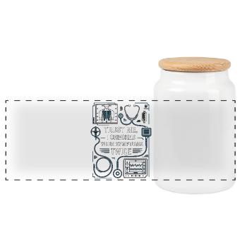 Nurse Practitioner Trust Me I Healthcare Worker - Panorama Keksdose mit Holzdeckel - Weiß - Vorne