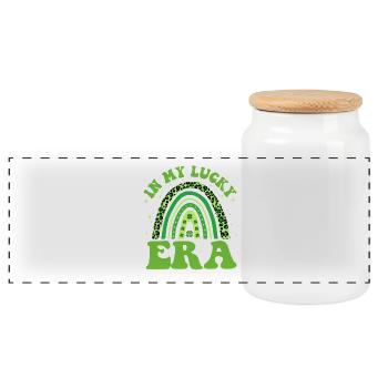 In meiner Glückszeit St. Patrick's St. Paddys - Panorama Keksdose mit Holzdeckel - Weiß - Vorne