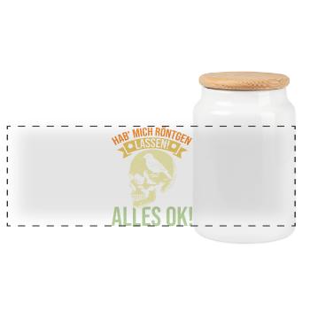 J’ai passé une radio, tout va bien, c’est drôle à dire - Boîte à biscuits avec couvercle en bois - blanc - Devant